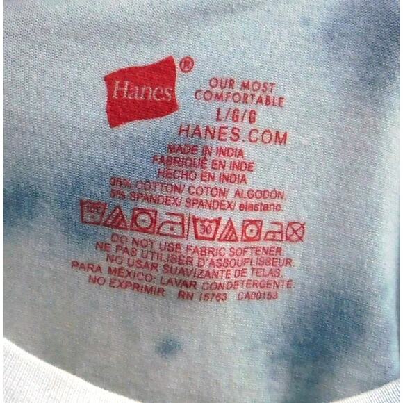 ASAP Rocky T Shirt Size L Cropped Tie Dye Clouds Rap Hip Hop White Blue - Picture 2 of 4